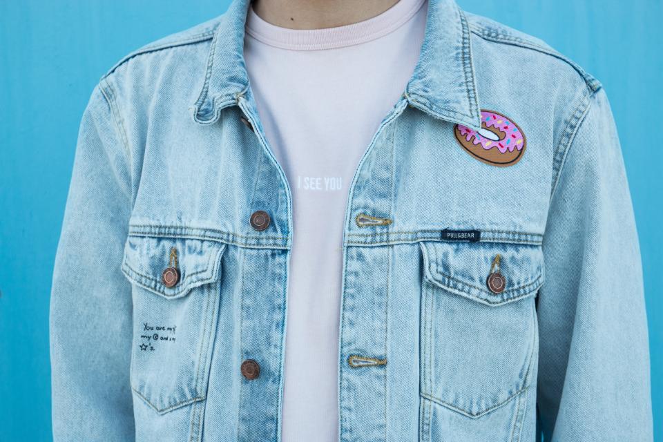 Jacket with a patch