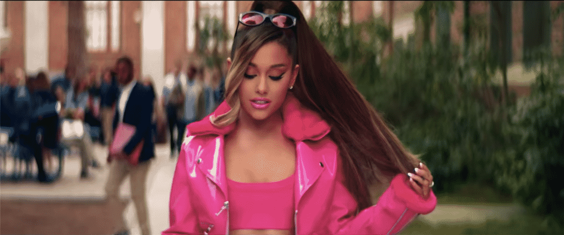 Ariana Grande Walking in an all pink outfit
