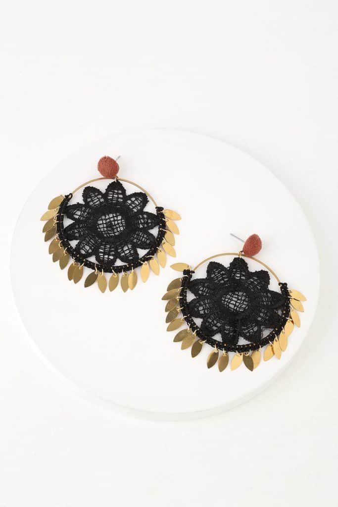 Dream catcher, black earrings