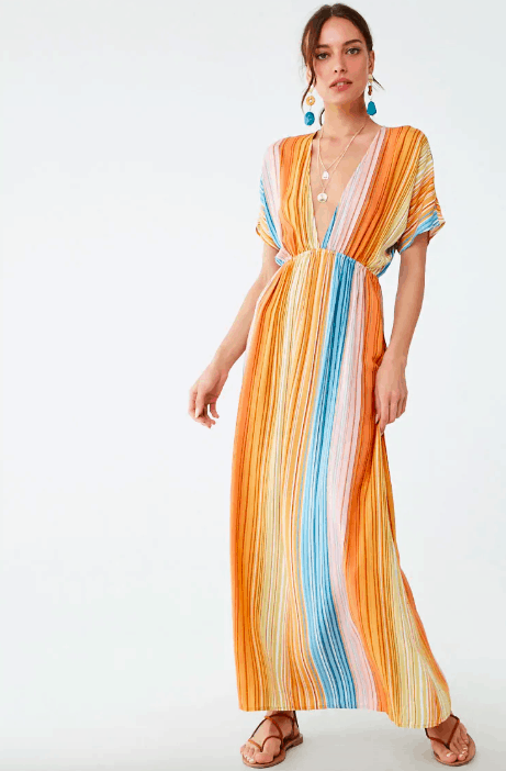 Striped multicolored maxi dress