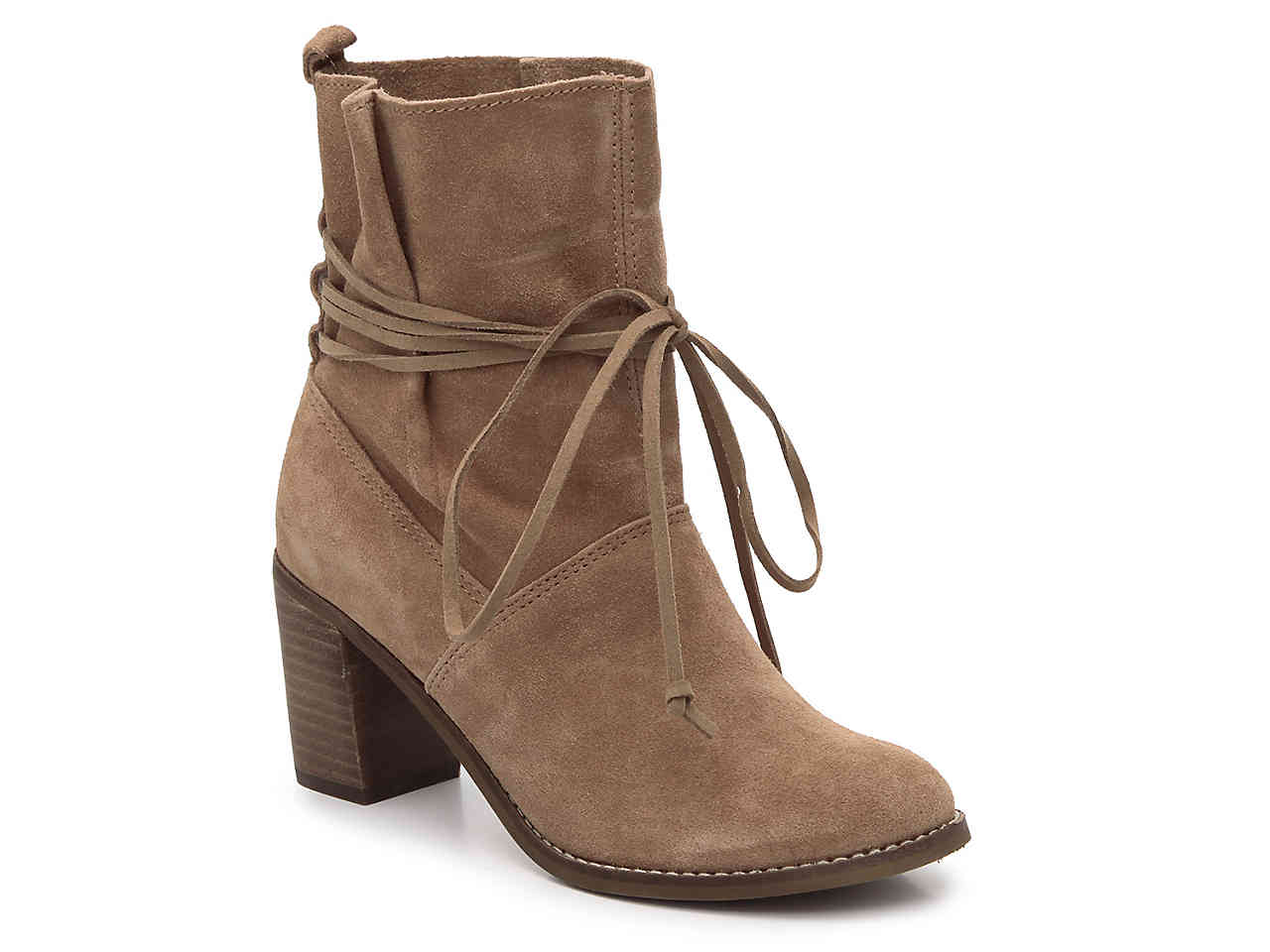 Boho shoes: Suede light brown bootie