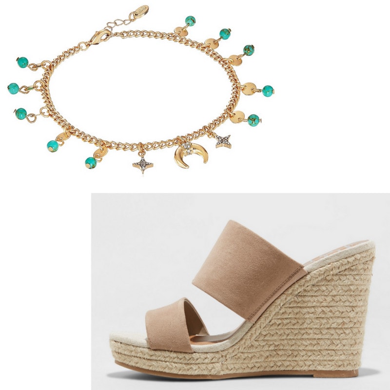 Charm anklet and espadrilles