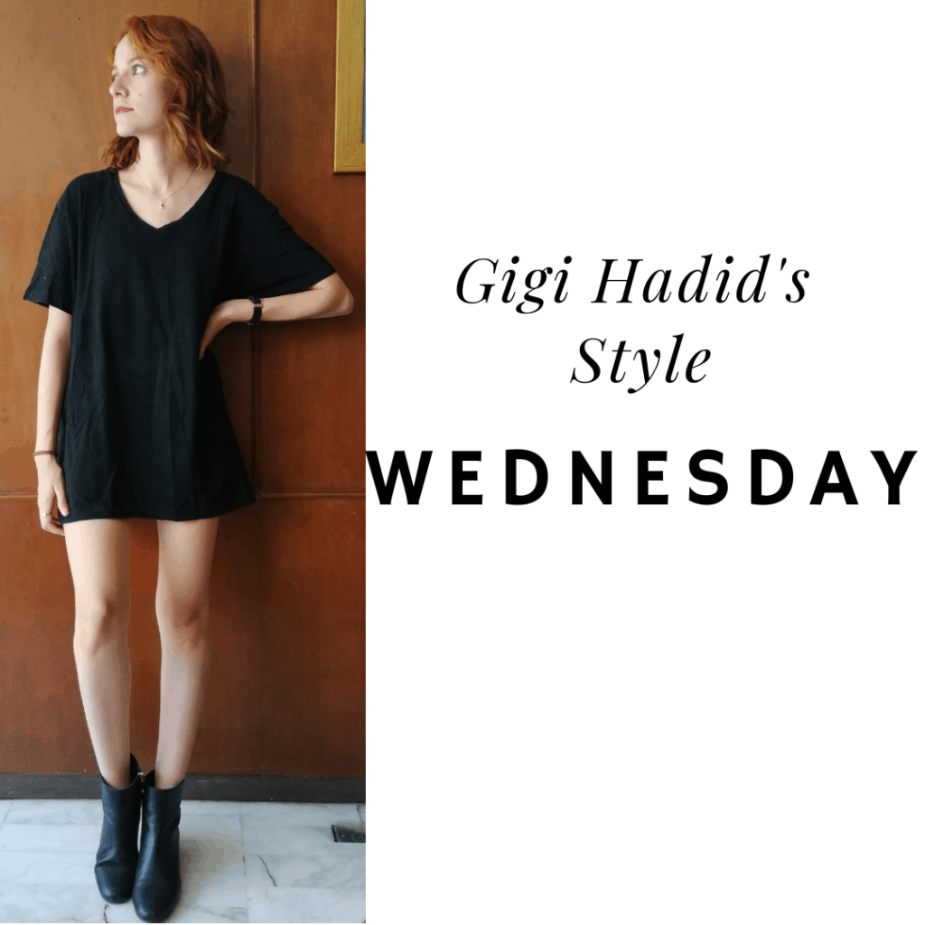 Gigi's style: Wednesday t-shirt dress, booties