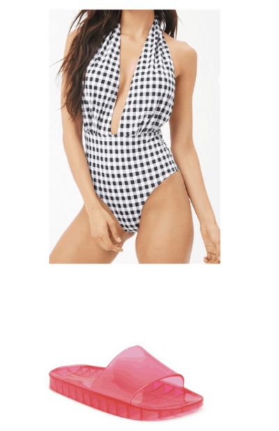 Gingham Outfit Ideas - Halter One-Piece