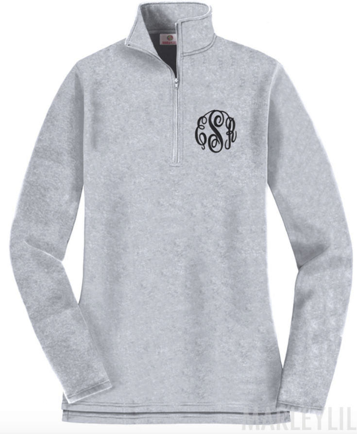 How to Style a Preppy Monogrammed Quarter Zip - College Fashion
