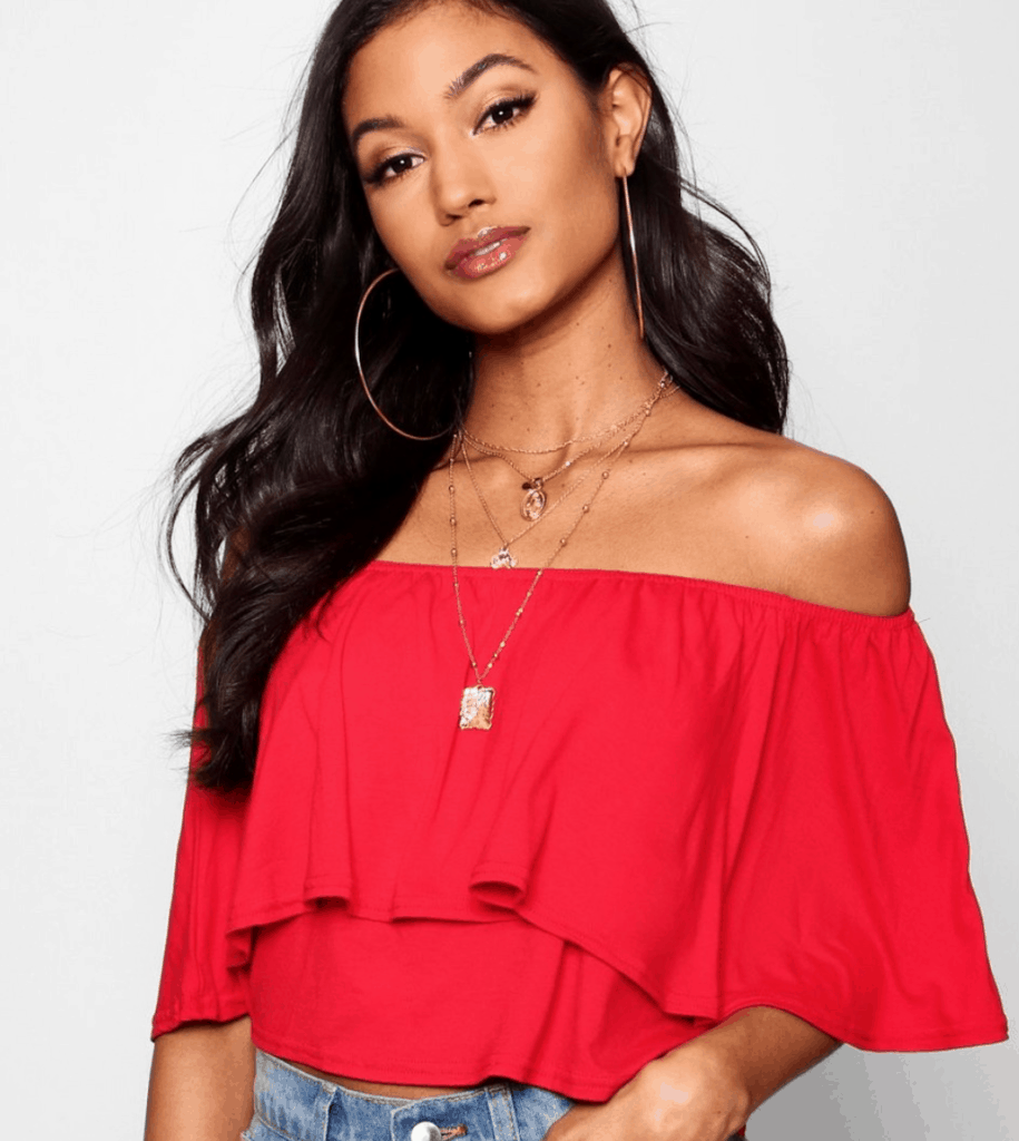 red frills top