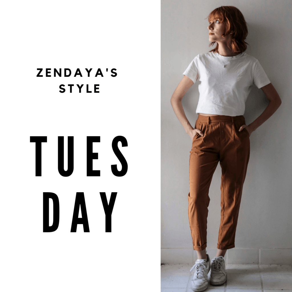 Zendaya Outfit #2 Tuesday: pants, t-shirt, sneakers