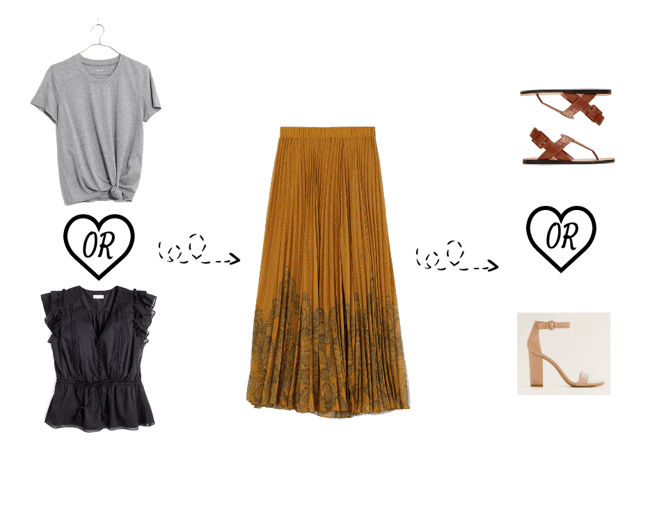 Maxi skirt outfit options