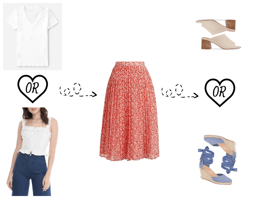 Midi skirt outfit options