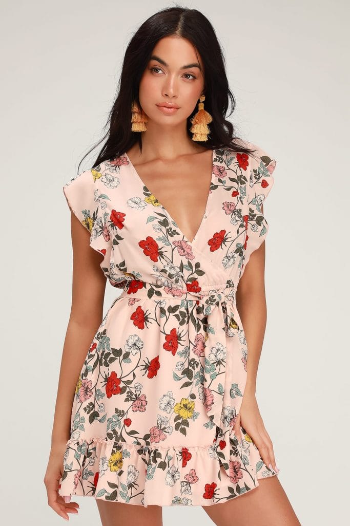 Light pink floral dress from Lulus