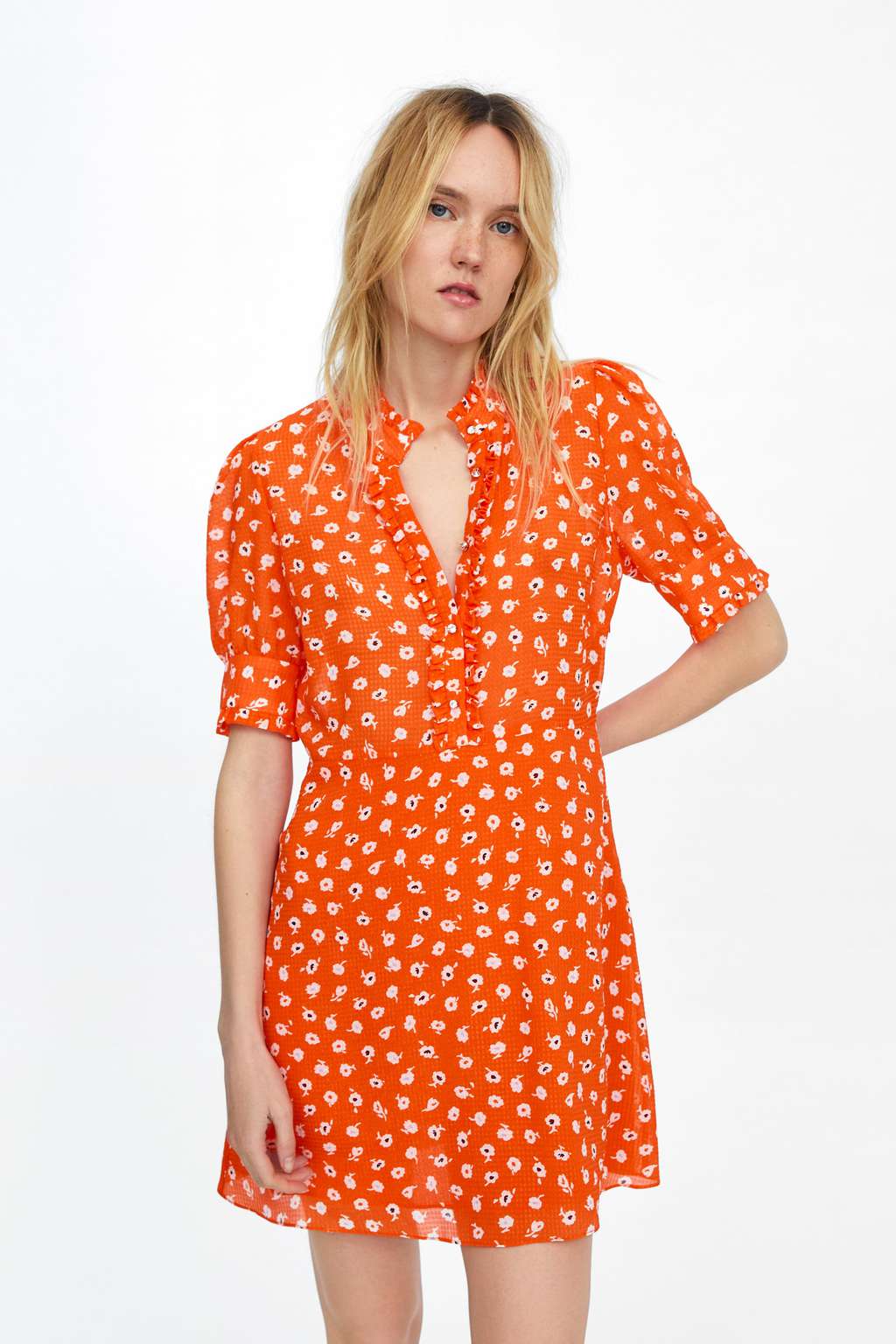 orange flower dress