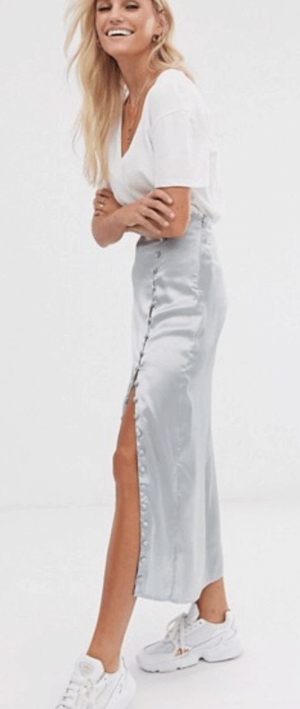 satin maxi skirt college fashion