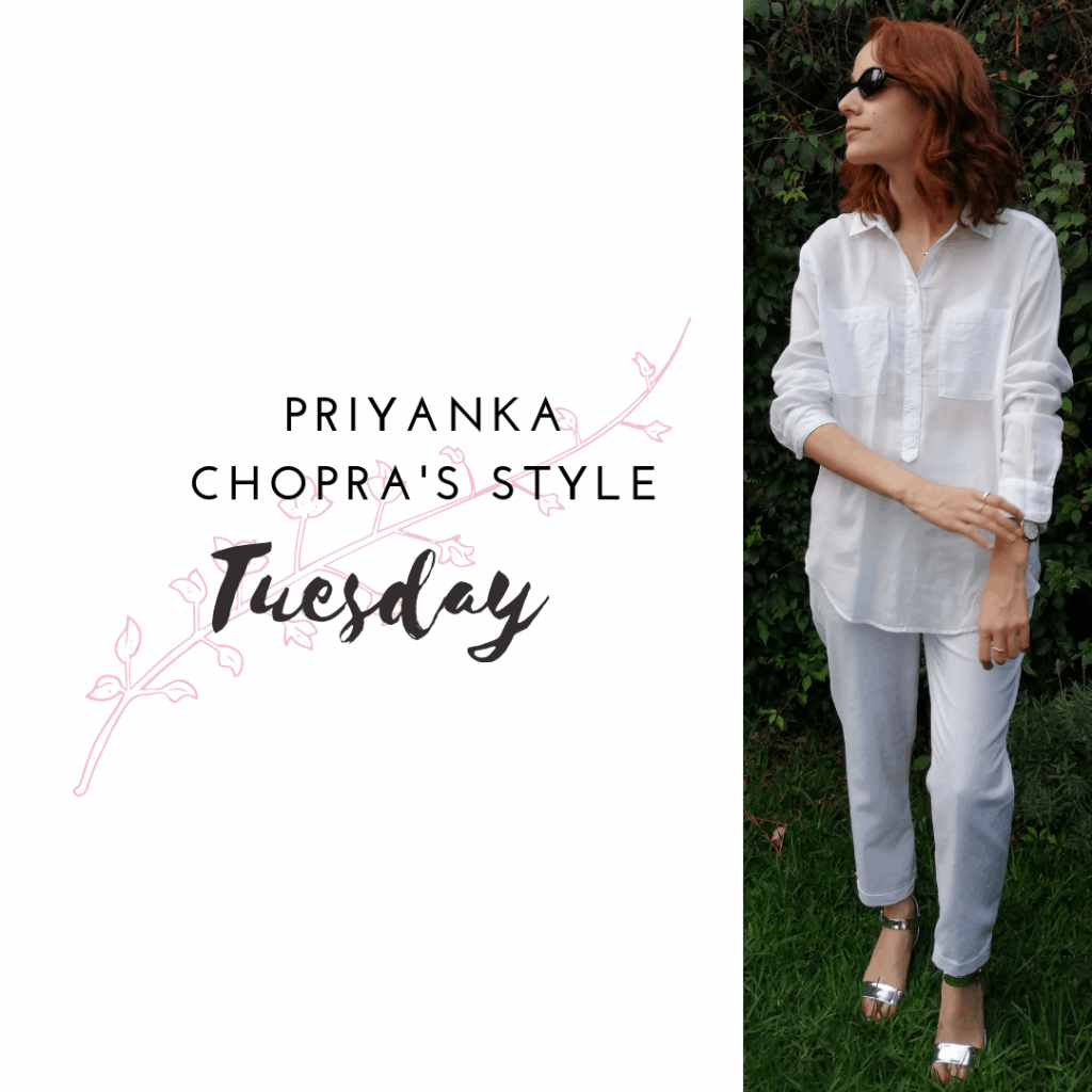 PRIYANKA CHOPRA'S STYLE TUESDAY: WHITE SHIRT AND PANTS, HEELS