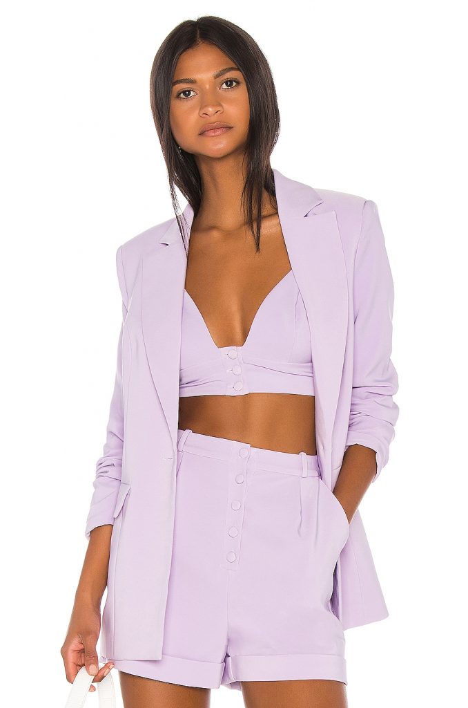 Lavender suit by Song of Style