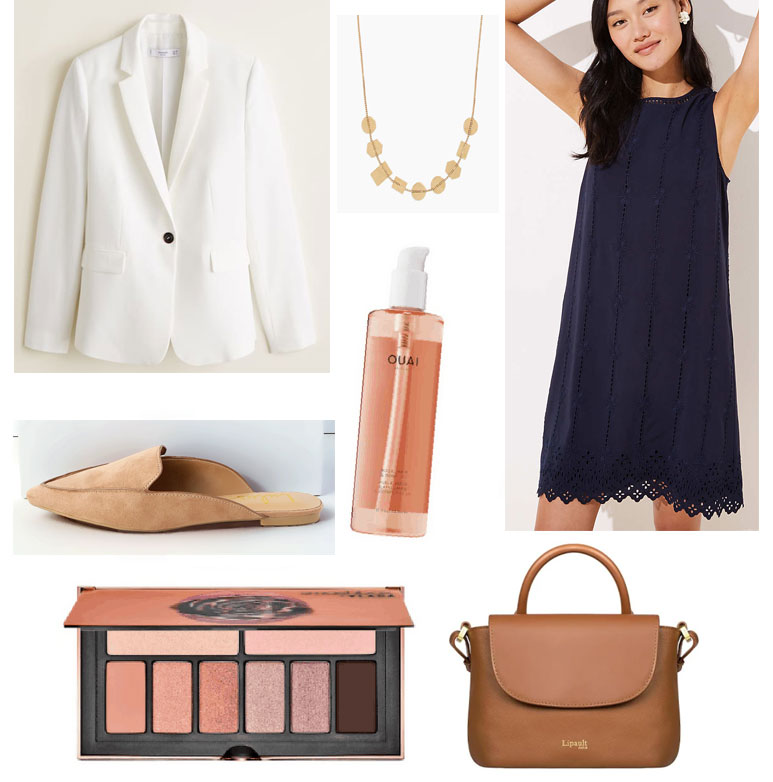 What To Wear To Work When It's Too Hot To Think - summer work outfit with loose dress, camel accessories, cream blazer