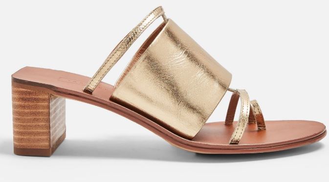 Gold heeled mule