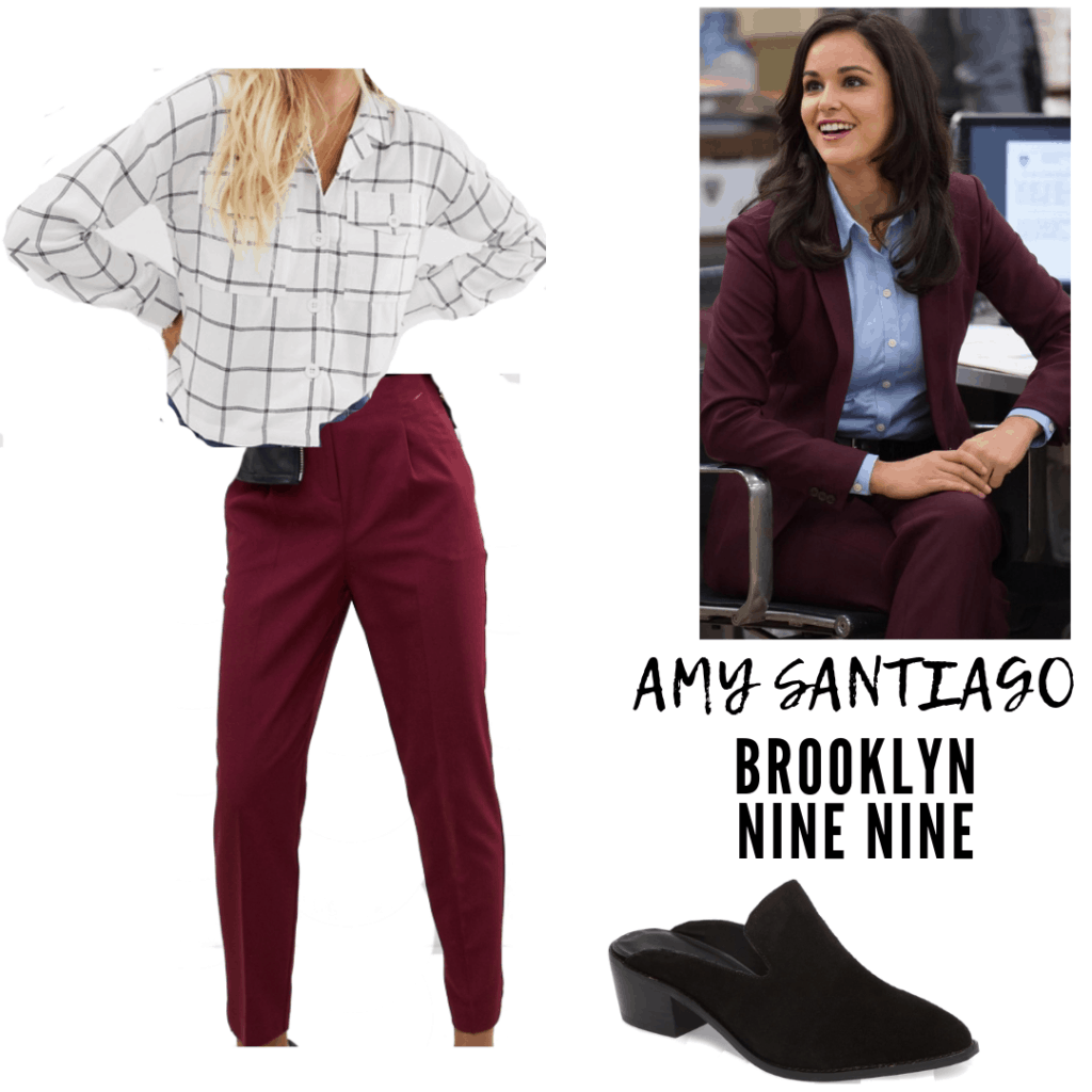 AMY SANTIAGO OUTFIT: PANTS, SHIRT AND MULES