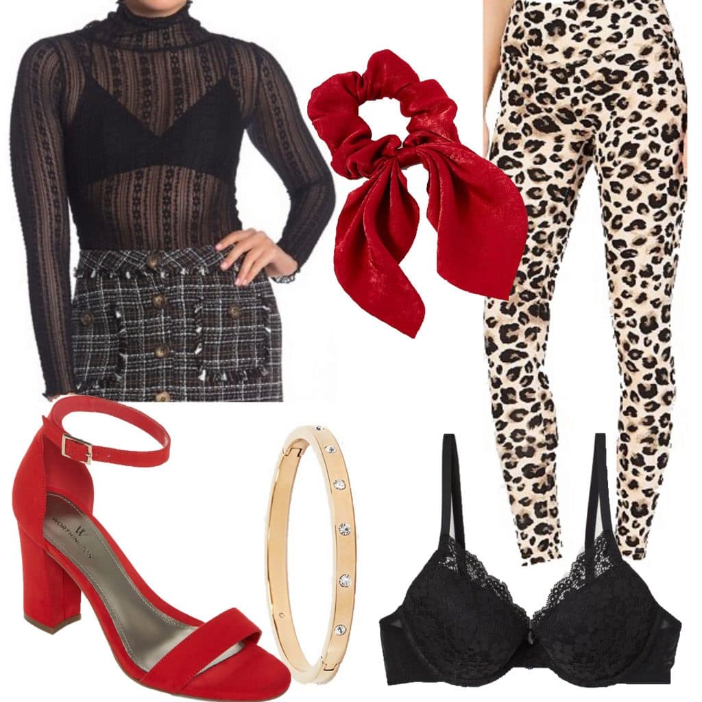 Outfit set featuring cheetah print leggings