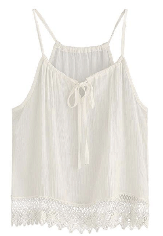 White linen tank