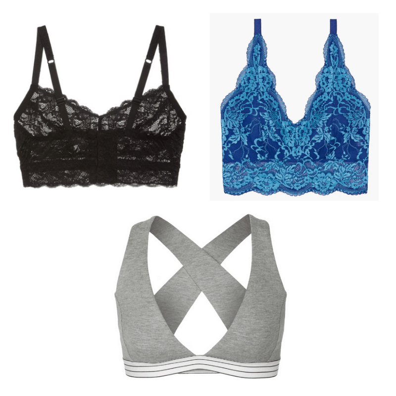 Best bralettes - lace and cross back bralettes