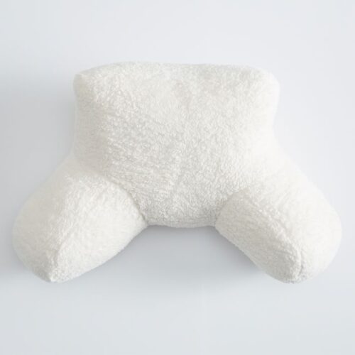 Cushion backrest lounge pillow in cream sherpa