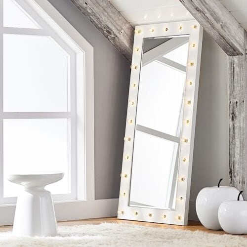 Marquee light full length selfie mirror