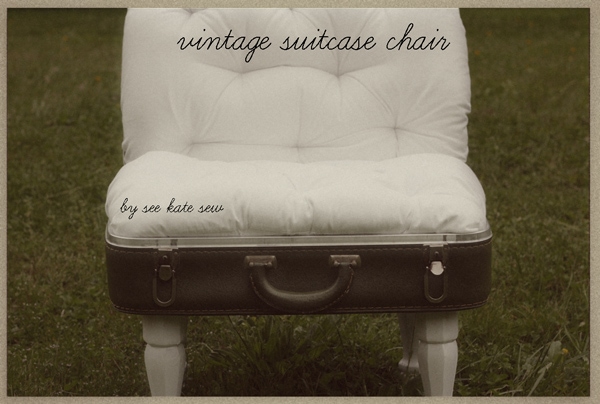 chair made out of vintage suitcase with legs