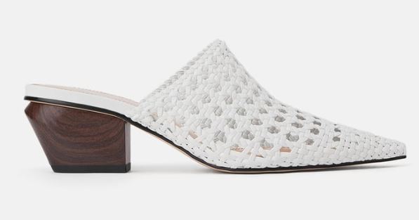 A woven mule, white