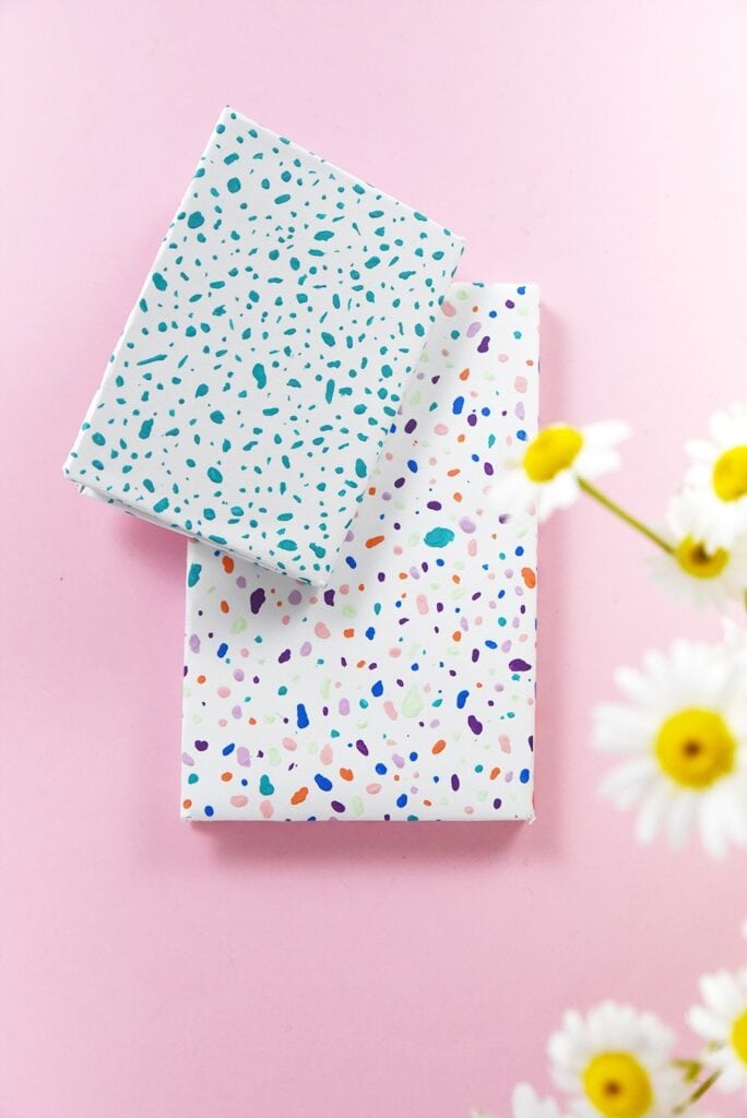 Cute notebook ideas - terrazzo painted notebook