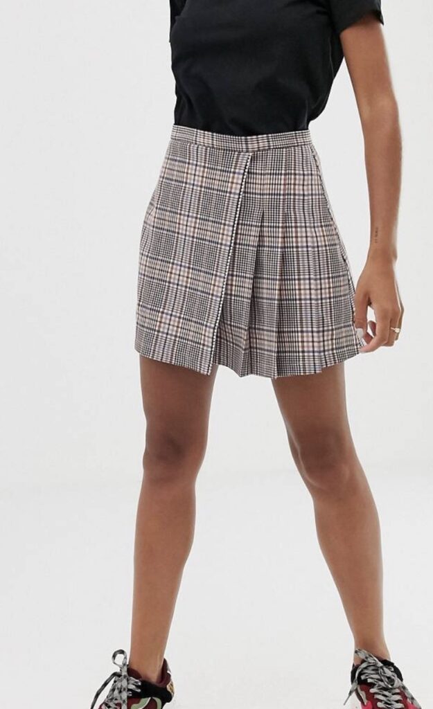 A pleated plaid skirt from ASOS