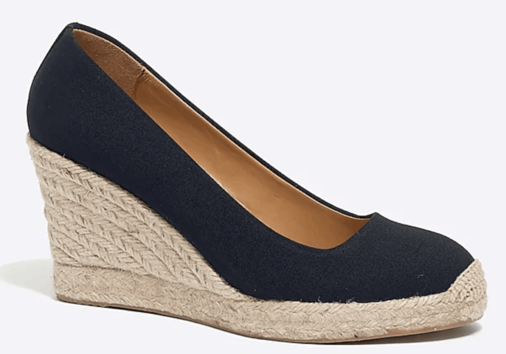 Best summer heels - J.Crew Factory espadrille wedges in Navy