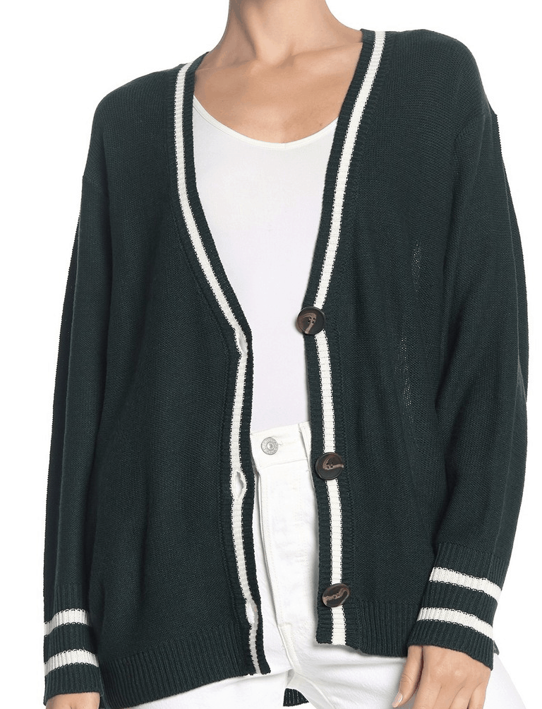 Dark green stripe cardigan