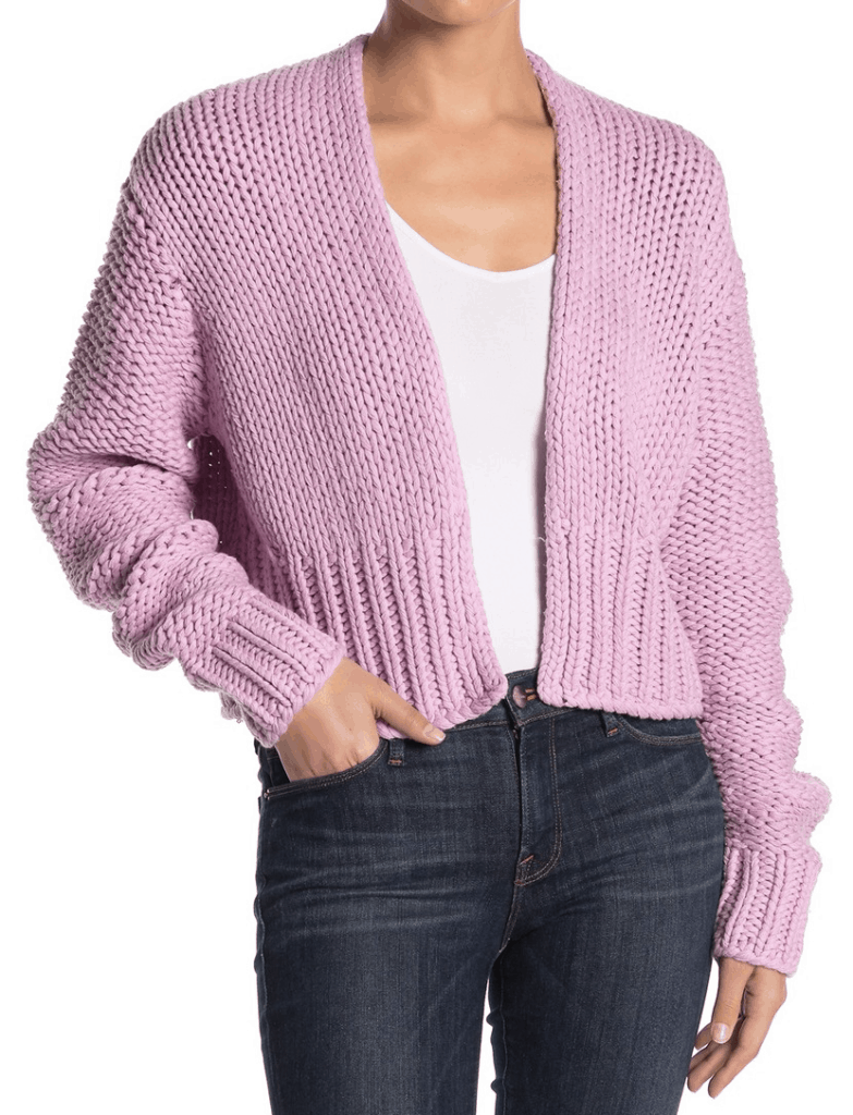 Purple knit cardigan from Free People