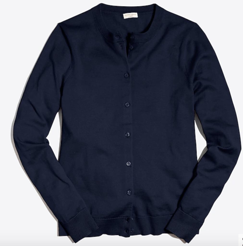 Classic cardigan from J.Crew in Navy - best fall cardigans