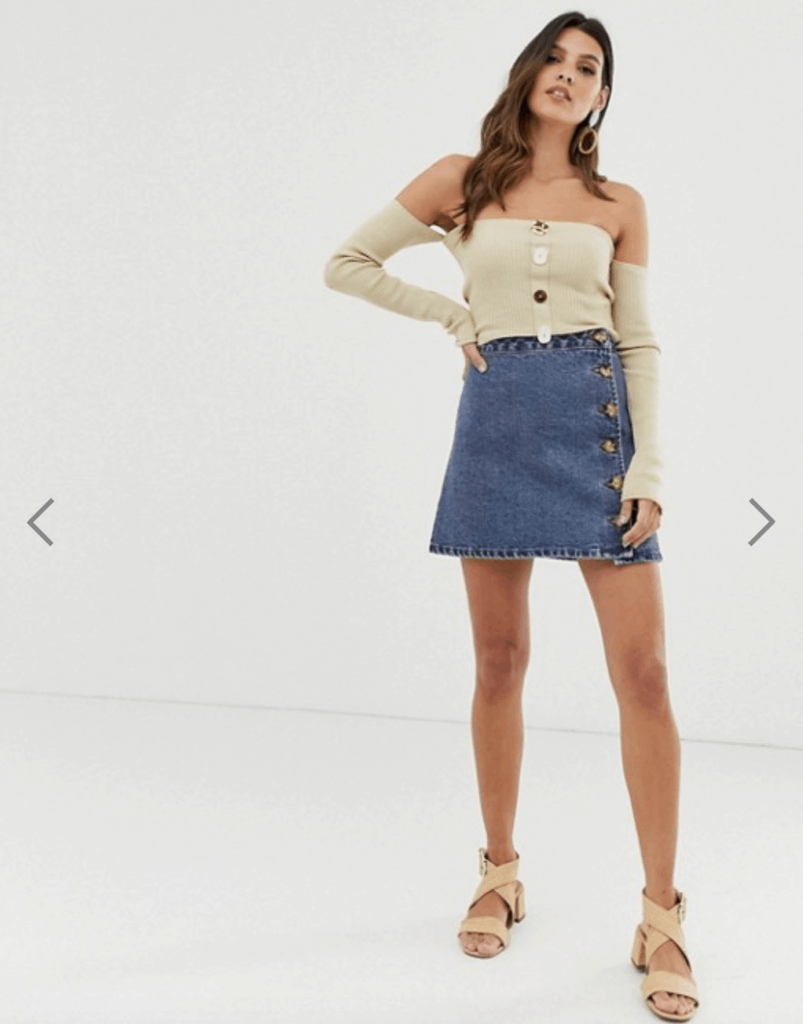 ASOS denim wrap skirt