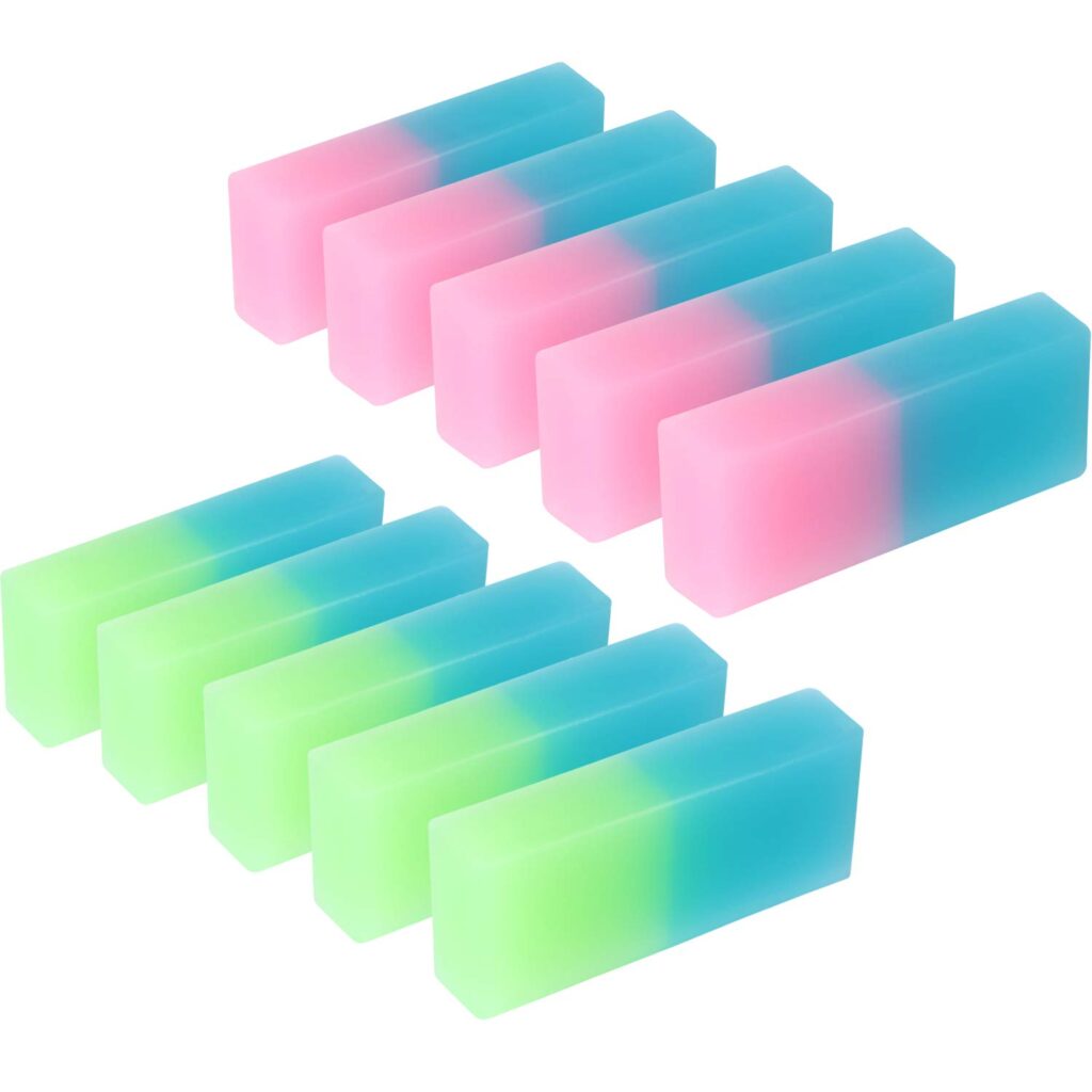 Colorful erasers for college