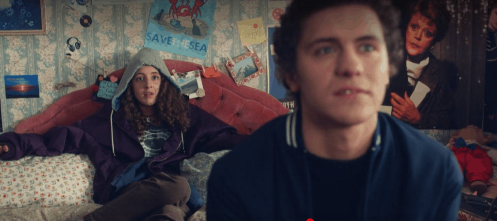 Orla from Derry Girls wearing a hoodie