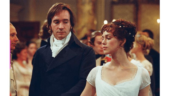 Pride and Prejudice fashion - Elizabeth and Mr. Darcy dancing at the ball