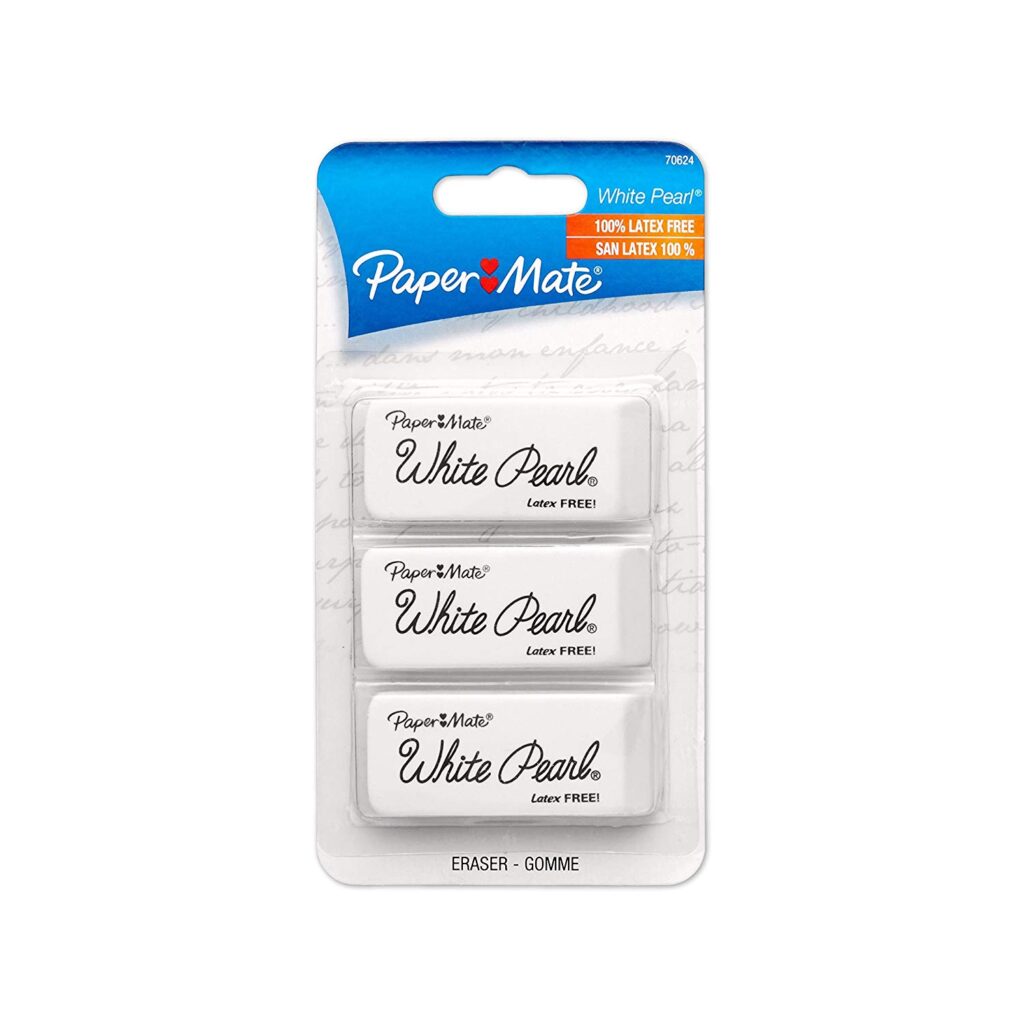 Paper Mate white pearl erasers - college school supplies checklist