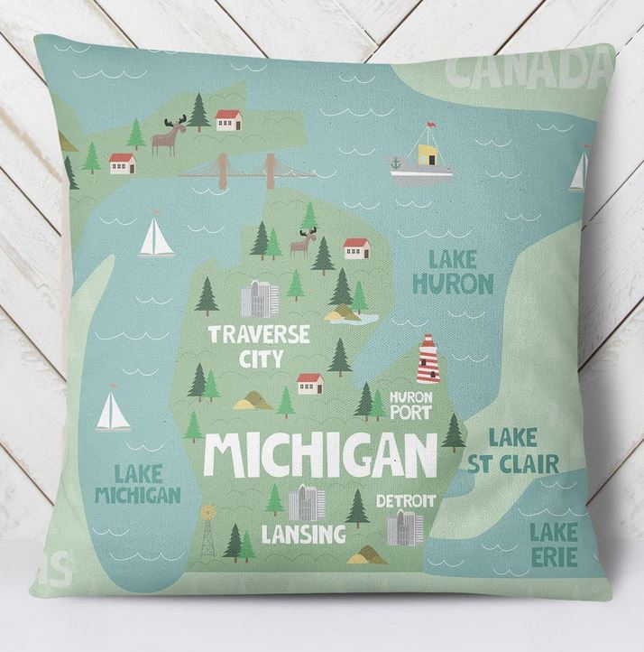 State decor - Michigan pillow.