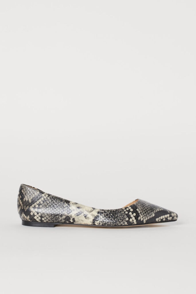 Cute flats - Snake-Print D'Orsay Pointed-Toe Ballet Flat