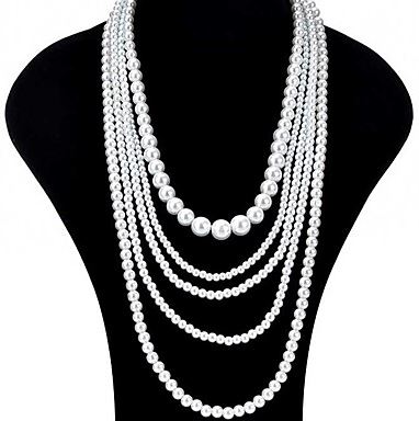 Layered pearl necklace