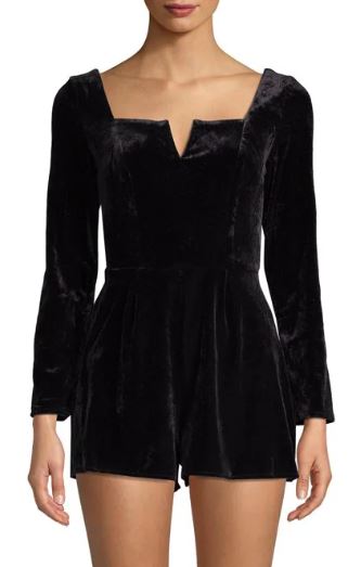 Little black romper in velvet