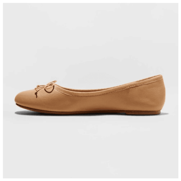 Cute flats for school - Tan Ballet Flat with Bow