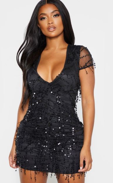 Sequin dress in black