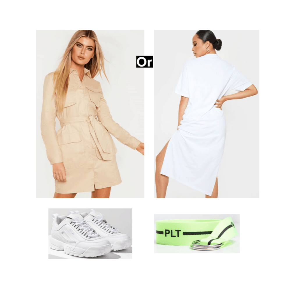 Cute outfit ideas for vacation - south korea packing list outfit idea with white dress, sneakers, neon belt