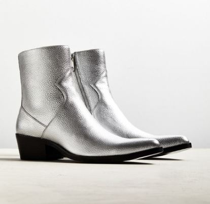 Silver ankle boots