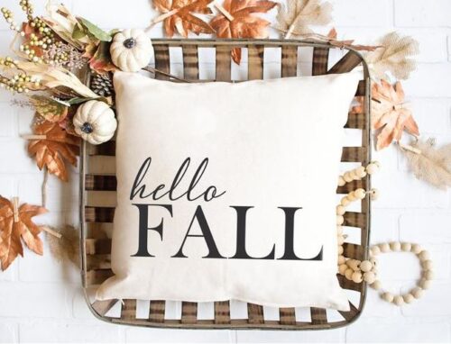 "Hello Fall" pillow - cute fall dorm decor