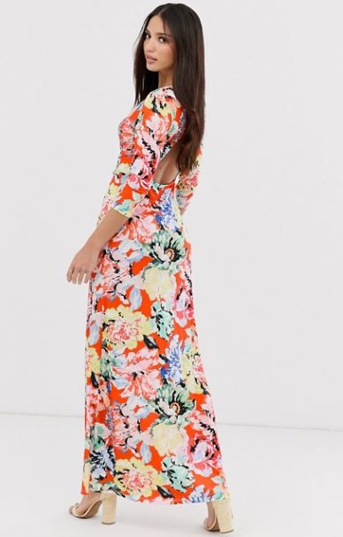 Floral print maxi dress