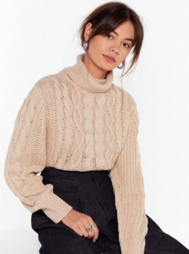 Winter 2019 trends - cable knit, Nasty gal sweater